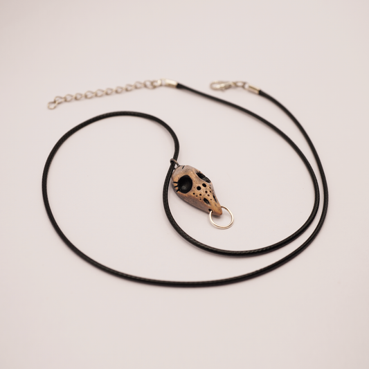 Ceramic Necklace – Mini Bird Skull
