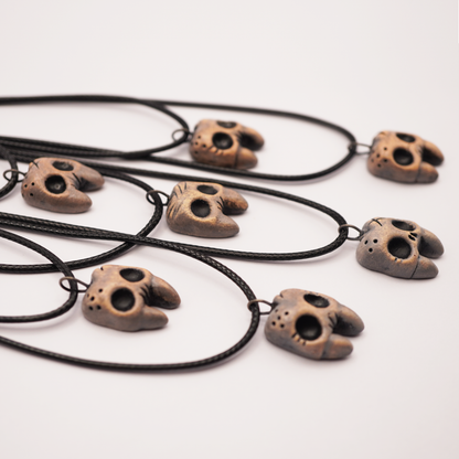 Mini Ceramic Necklace – Tooth Skull
