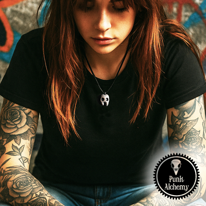 Mini Ceramic Necklace – Tooth Skull