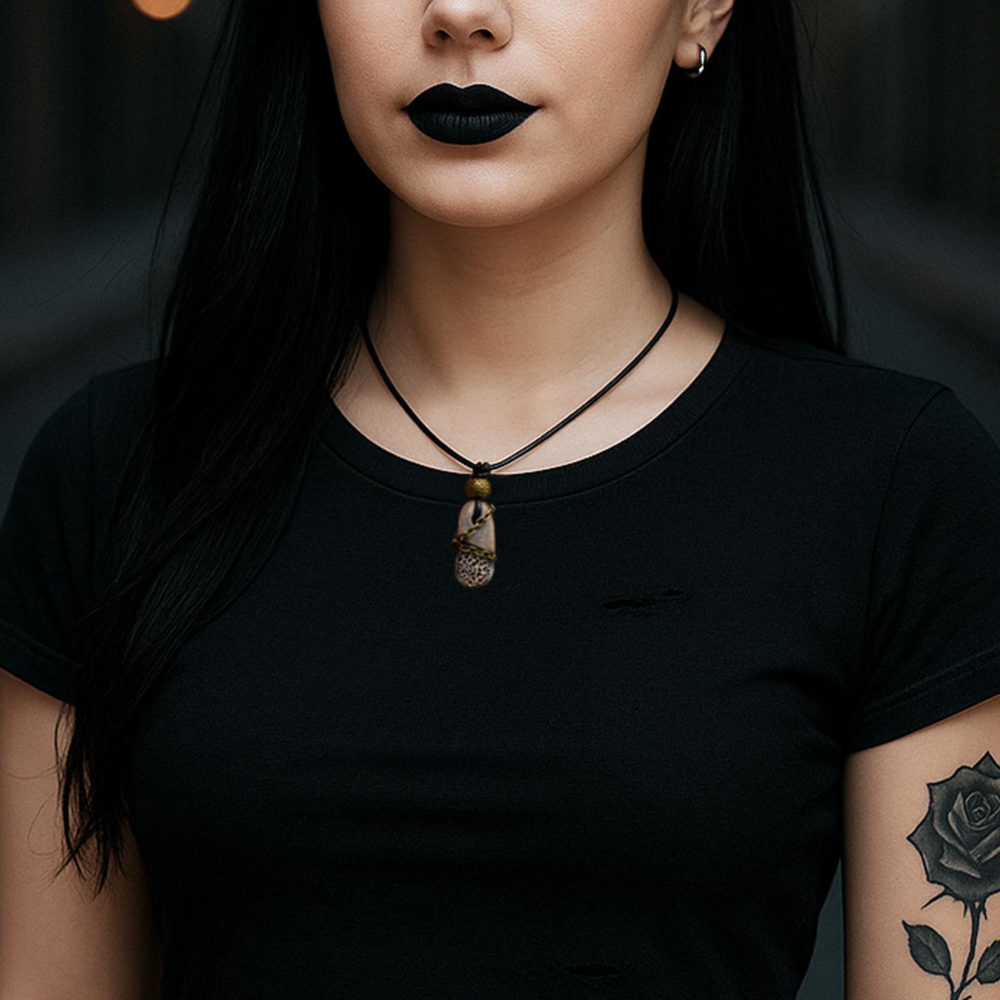 Ceramic Necklace – Stone Relic Pendant