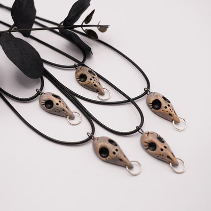 Ceramic Necklace – Mini Bird Skull