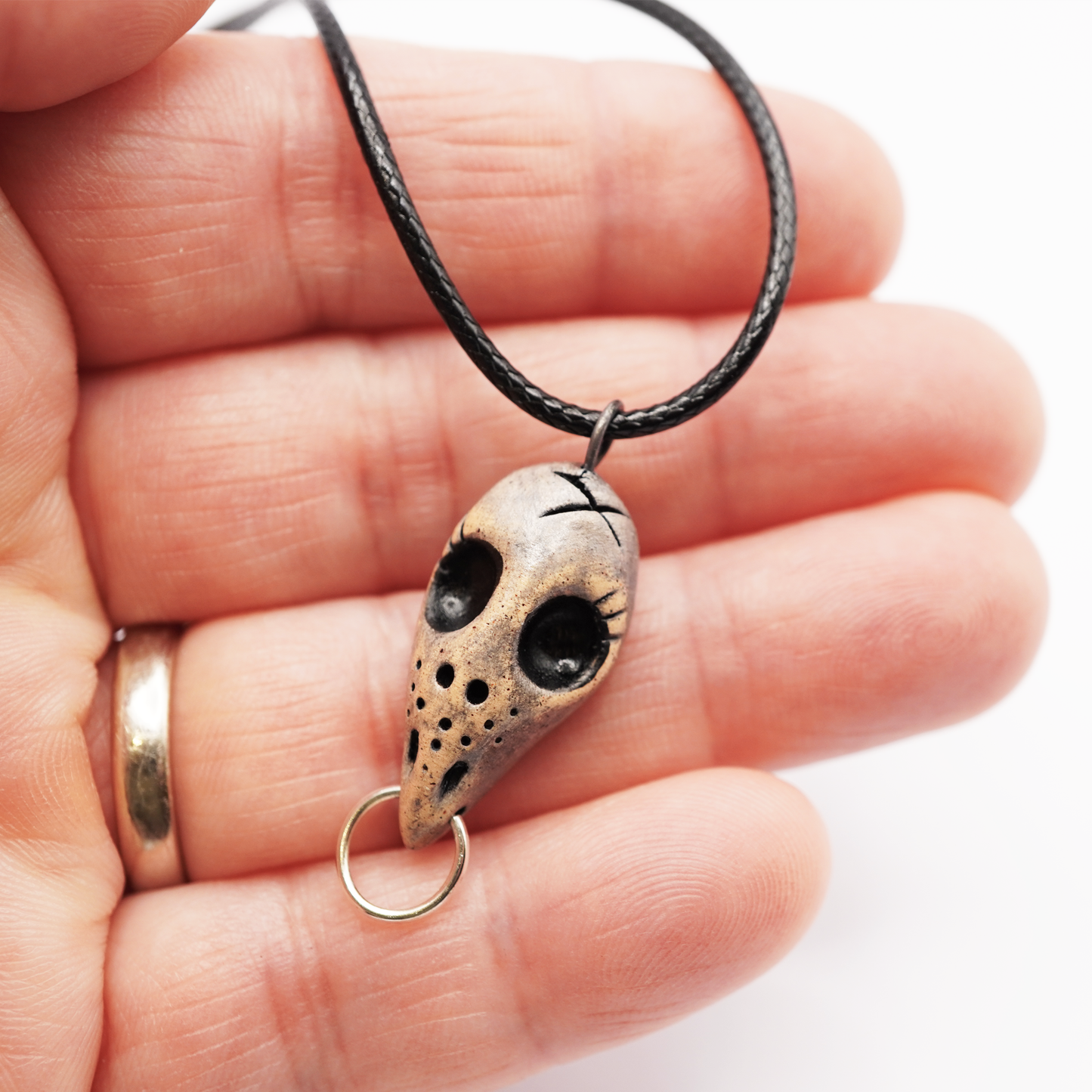 Ceramic Necklace – Mini Bird Skull