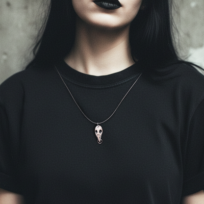 Ceramic Necklace – Mini Bird Skull