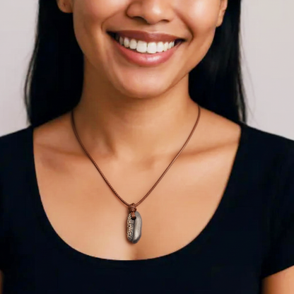 Metallic Stone Bean Necklace