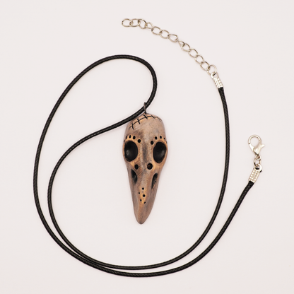 Ceramic Necklace – Raven Skull