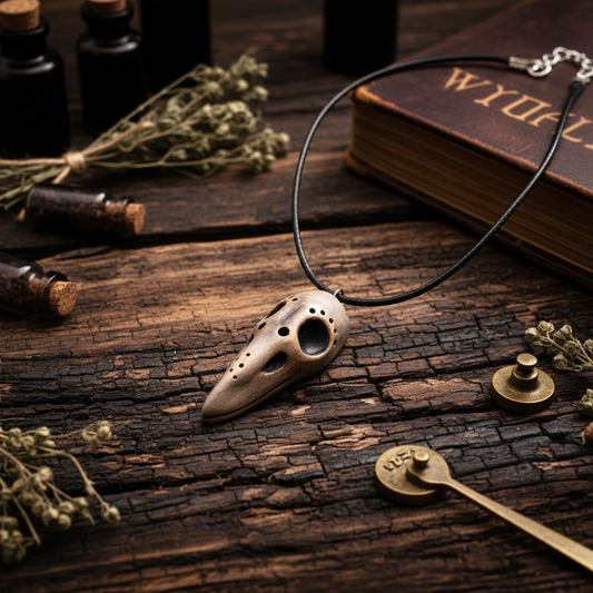 Ceramic Necklace – Raven Skull