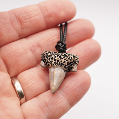 Ceramic Necklace - Shark Tooth Pendant