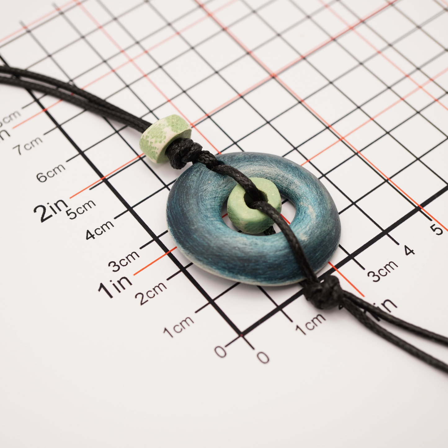 Ceramic Donut Necklace – Turquoise Blue Pendant